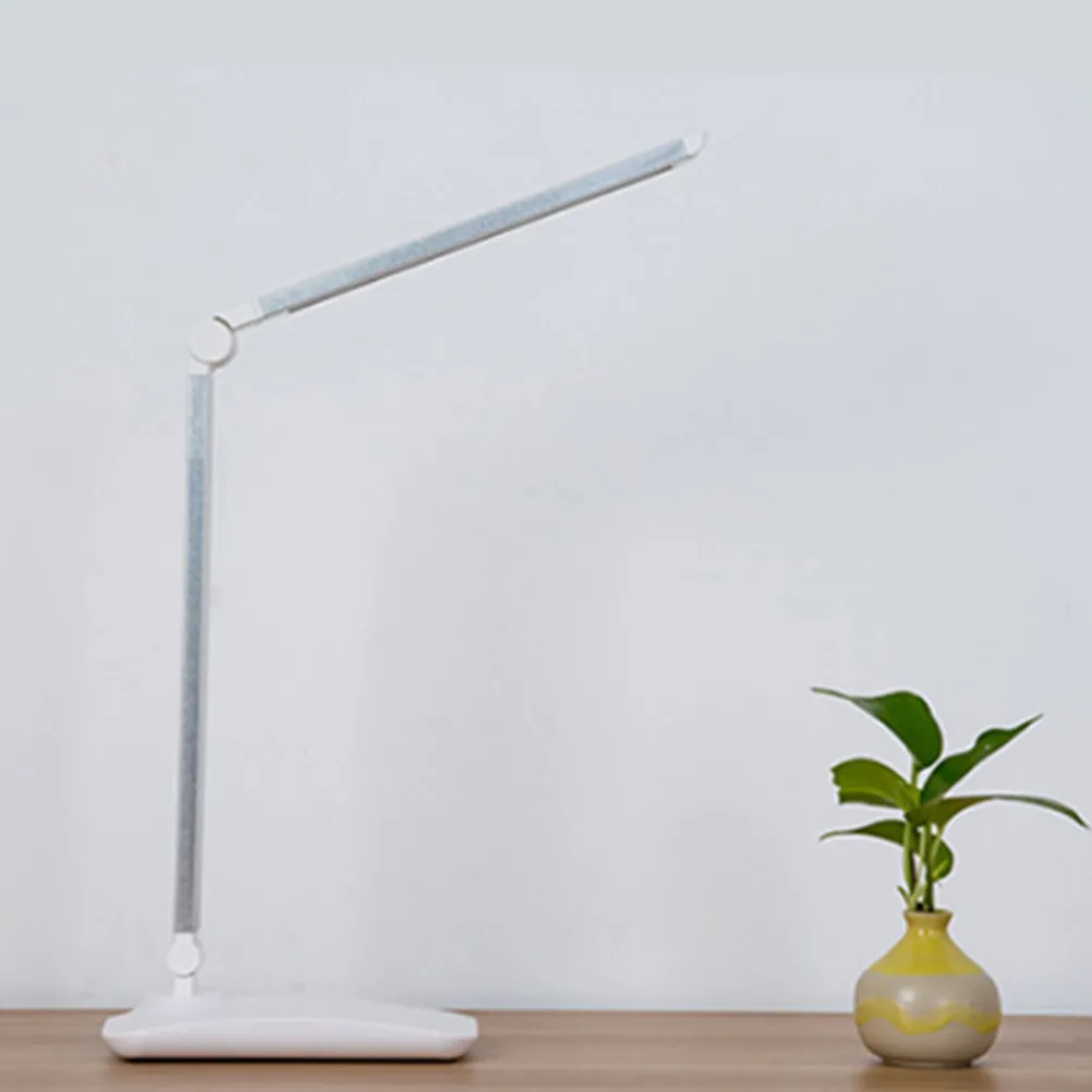 Metal Silver LED Foldable Touch Control Desk Lamp Adjustable Brightness Reading Light USB Rechargeable Modern Office Lamp