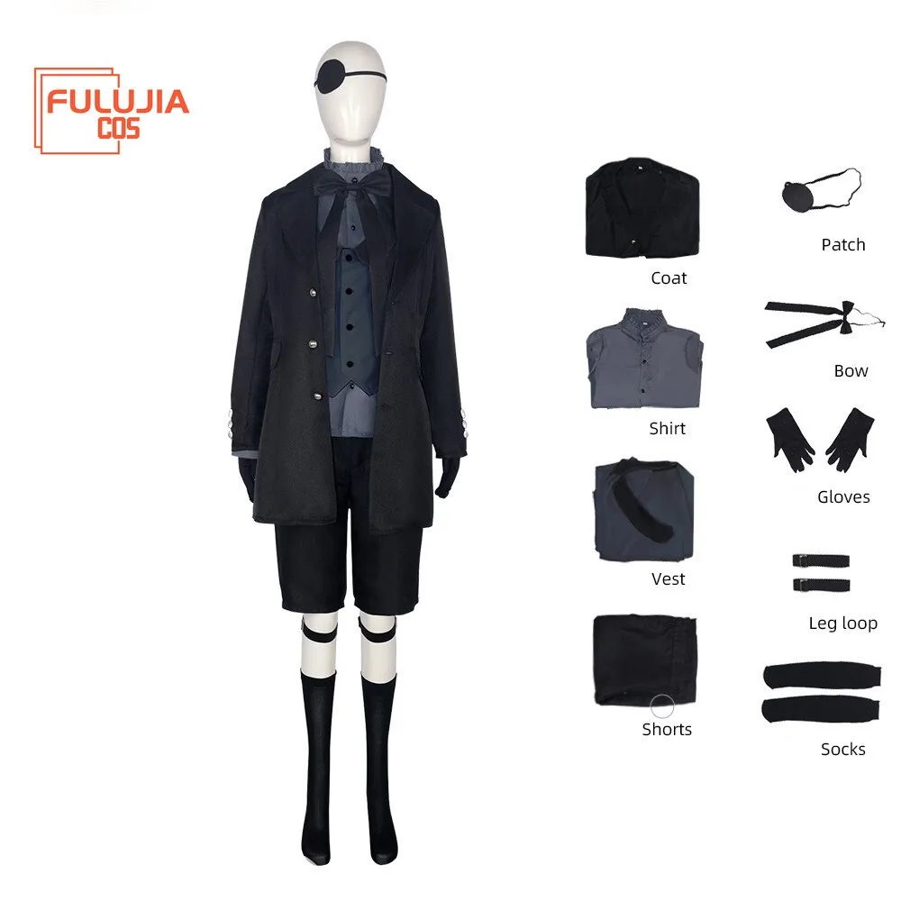 Fulujiacos  Cosplay Sebas Alois Trancy Ciel Phantomhive Costume Outfit Full Set view 2