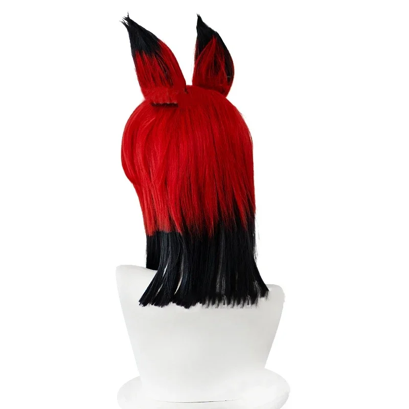 Nuovo 2024 Anime Alastor parrucca Cosplay adulto Unisex rosso nero capelli corti Styling parrucche sintetiche resistenti al calore Cap Halloween Prop