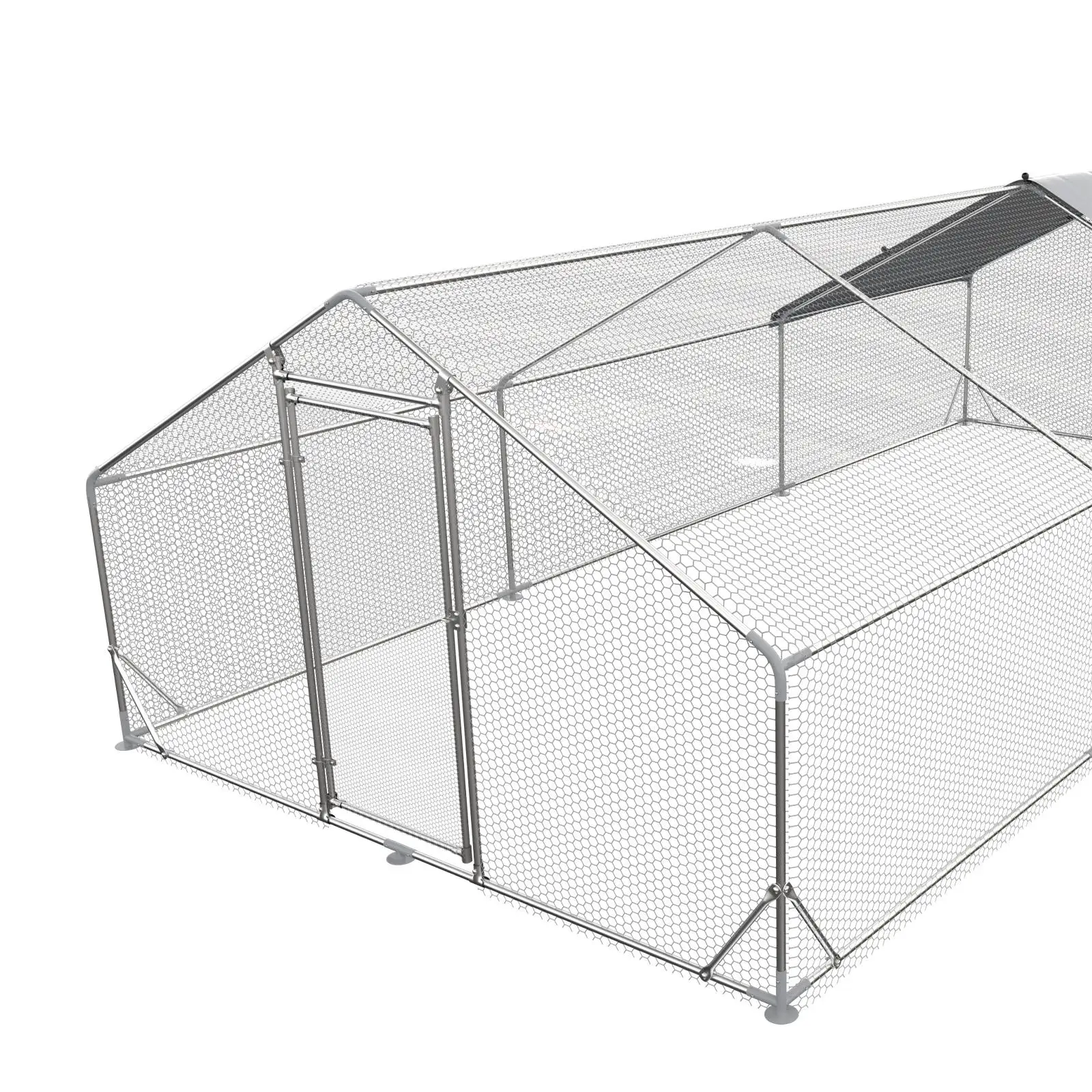 Chicken Hen House Walk in Metal Poultry Cage House for Outdoor Farm Backyard