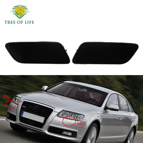 Audi A6 C6 Facelift 2009 2010 2011 왼쪽 및 오른쪽 앞 범퍼 헤드 라이트 와셔 스프레이 노즐 헤드 램프 제트 캡 Audi A6 C6 Facelift 2009 2010 2011 왼쪽 및 오른쪽 앞 범퍼 헤드 라이트 와셔 스프레이 노즐 헤드 램프 제트 캡