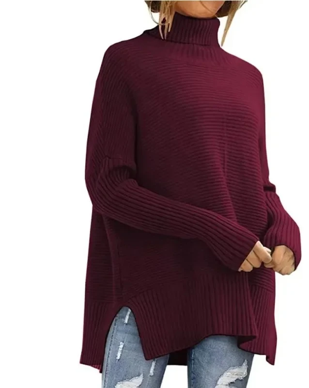 

Long Sleeve SweaterWomen Knit Ribbed Top Ladies Casual Knitted Tops Pullover Off