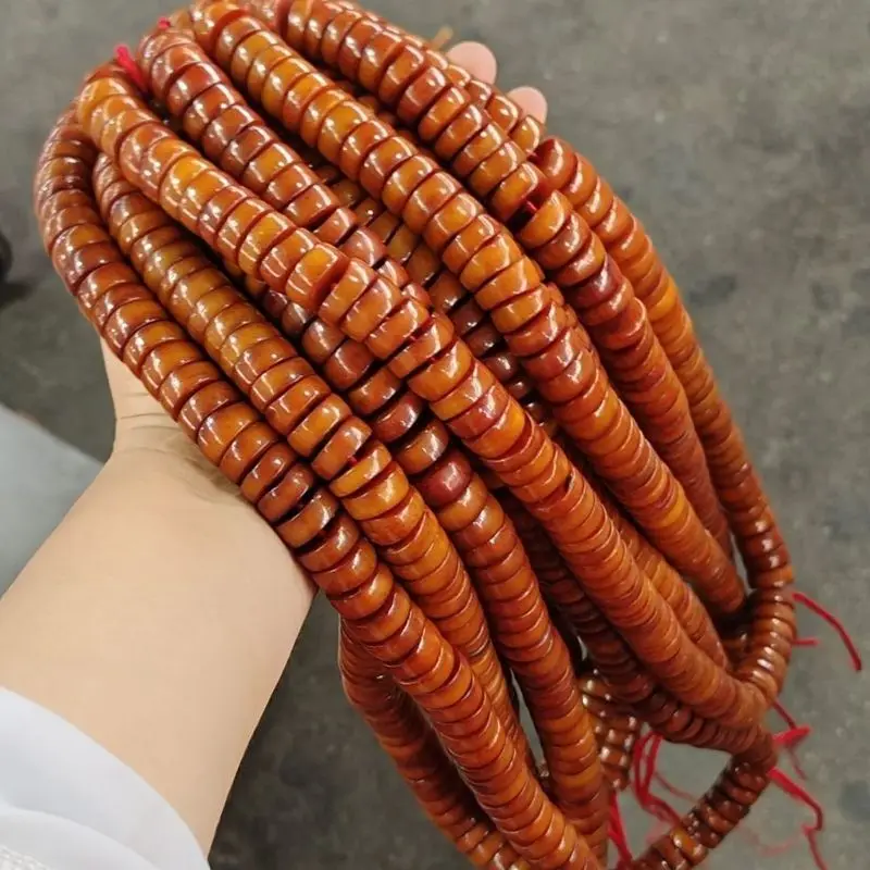 108 1.6mm with aged patina, sacred Mani , Buddhist , yak bone men's prayer beads, hanging c