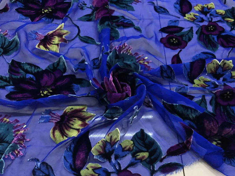 Real Silk Pleuche Cloth Royal Blue Purple Dark Green Background Bright Cotton Velvet Warp-Knitted Fabric