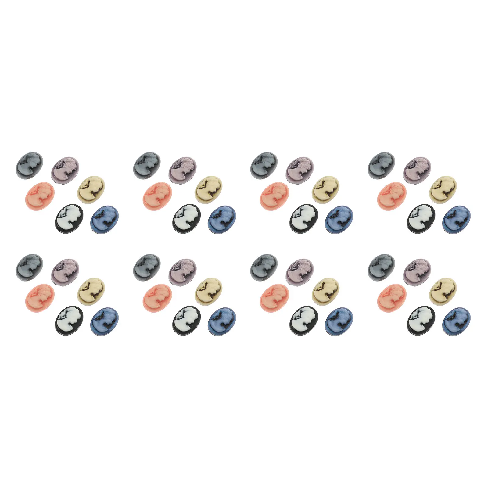 

48pcs Resin Cameos Decor Cartoon Beauty Headwear Accessories for Phone Case Crown Jewelry Making Mini Ornaments