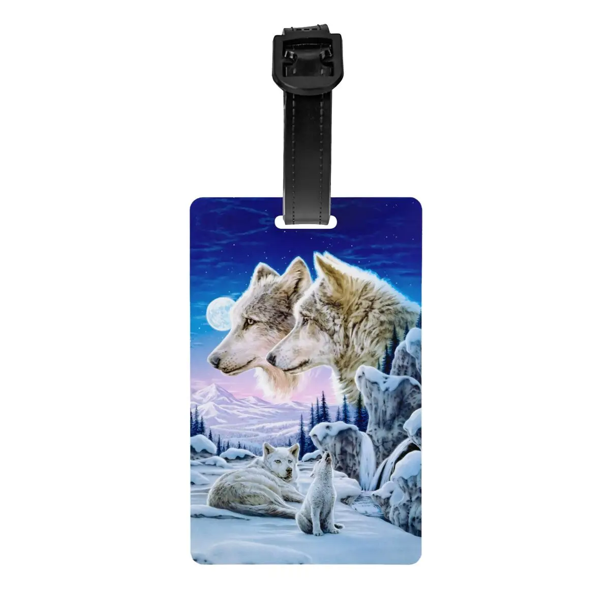 Custom Howling Cub Luggage Tags for Suitcases Funny Baggage Tags Privacy Cover ID Label