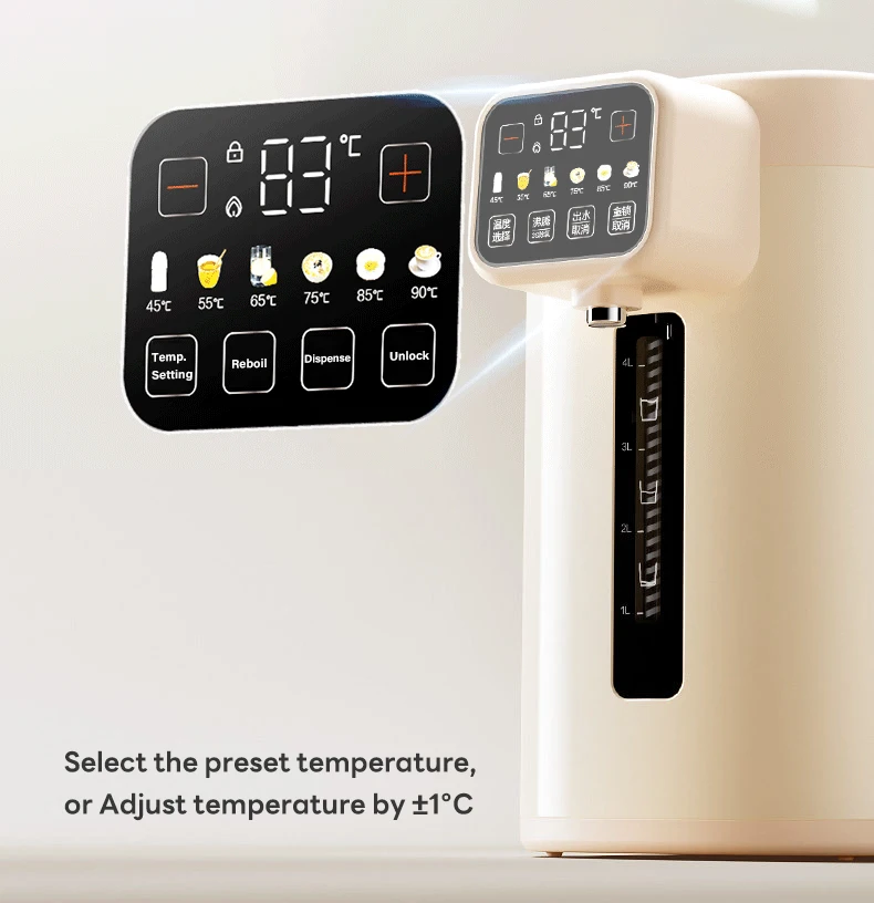 Smart Houseware Airpot Air-to-water Electric Thermos With Fahrenheit Temperature LeD Display 5 Liter Electric Thermopot Kettle