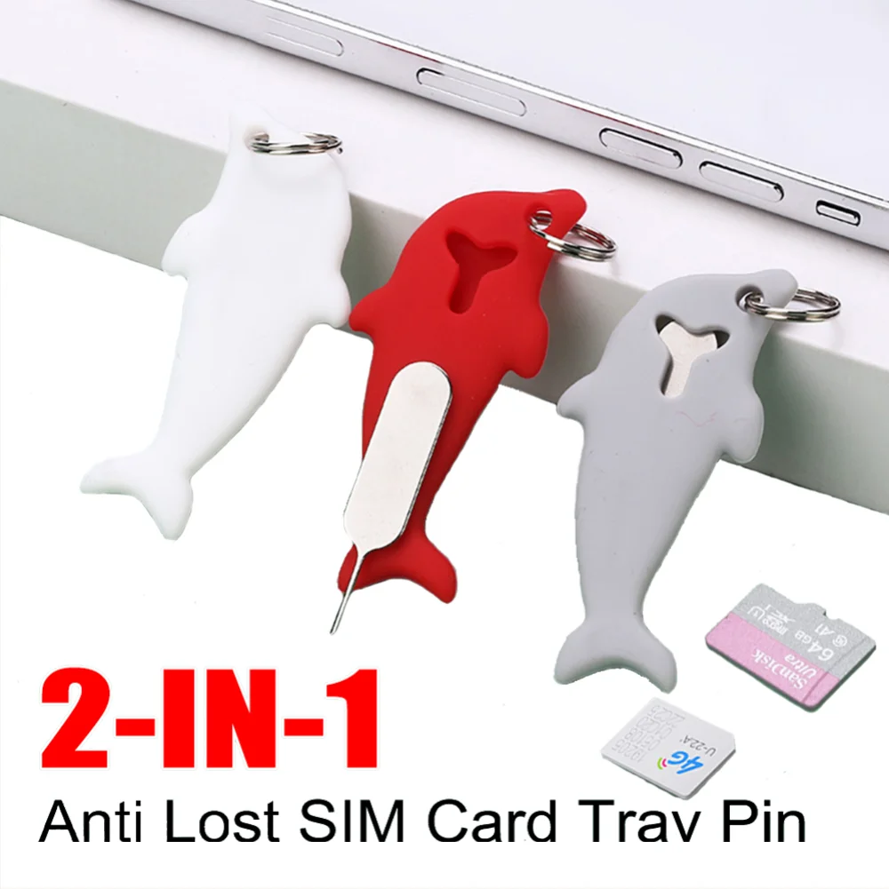 Multifunctional Anti-Lost SIM Card Pin Needle for IPhone 14 Huawei Samsung Xiaomi Redmi SIM Card Tray Ejection Pin with Keyring