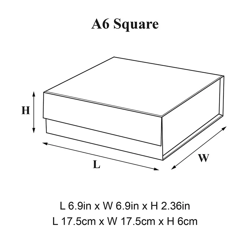 Geotobox 럭셔리 단단한 마그네틱 클로저 선물 상자, 포장용, 17.5x17.5x6cm | 6.9x6.9x2.36in A6 스퀘어 16 색