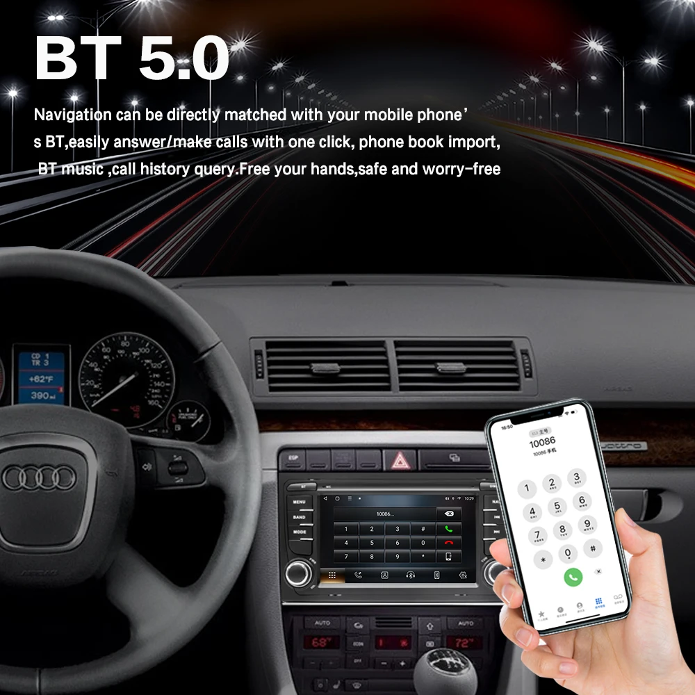LELV راديو السيارة الاندورويد لأودي A4 B6 B7 H8 S4 RS4 2000 - 2006 اللاسلكية Carplay السيارات الصوت مشغل ستيريو الوسائط المتعددة شاشة 7 بوصة