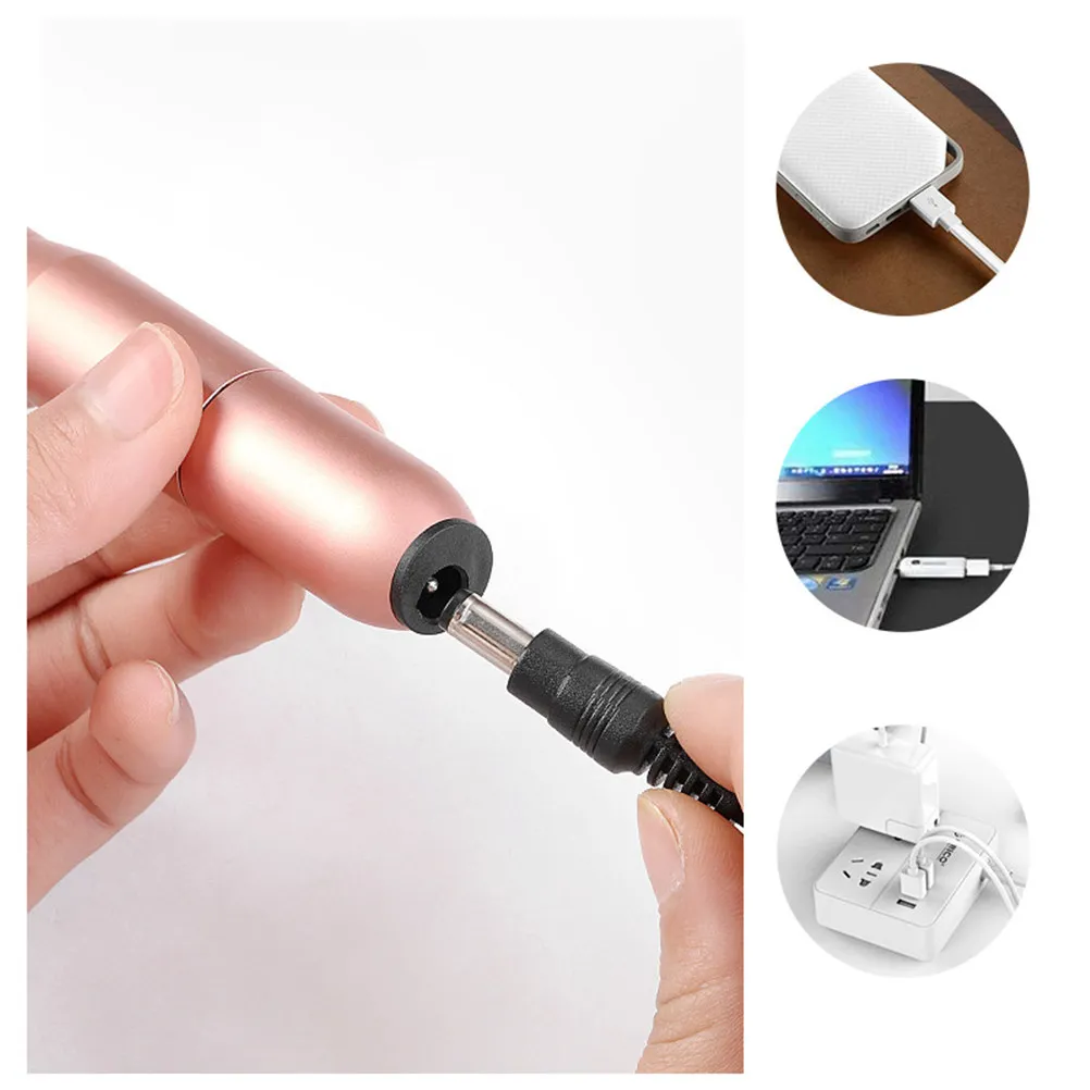 

USB Nail Grinder Portable Pen Type for Nail Art Electric Grinding Tool Lightweight Polisher for Home and Travel Use