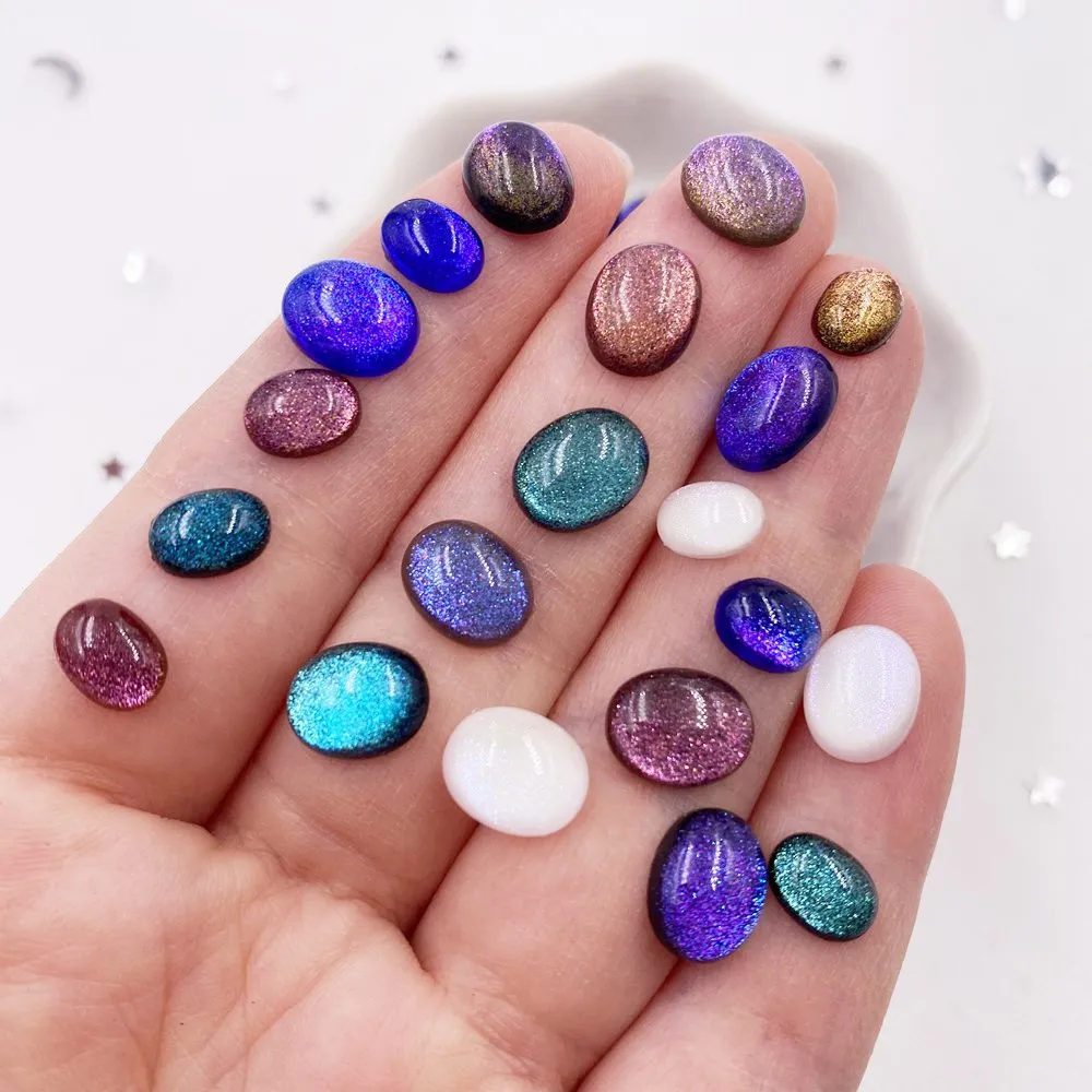 50 sztuk żywica kolorowy brokat Bepowder kryształ owalny klejnot Flatback paznokci Rhinestone księga gości aplikacja ślubna dekoracje rzemieślnicze SL63