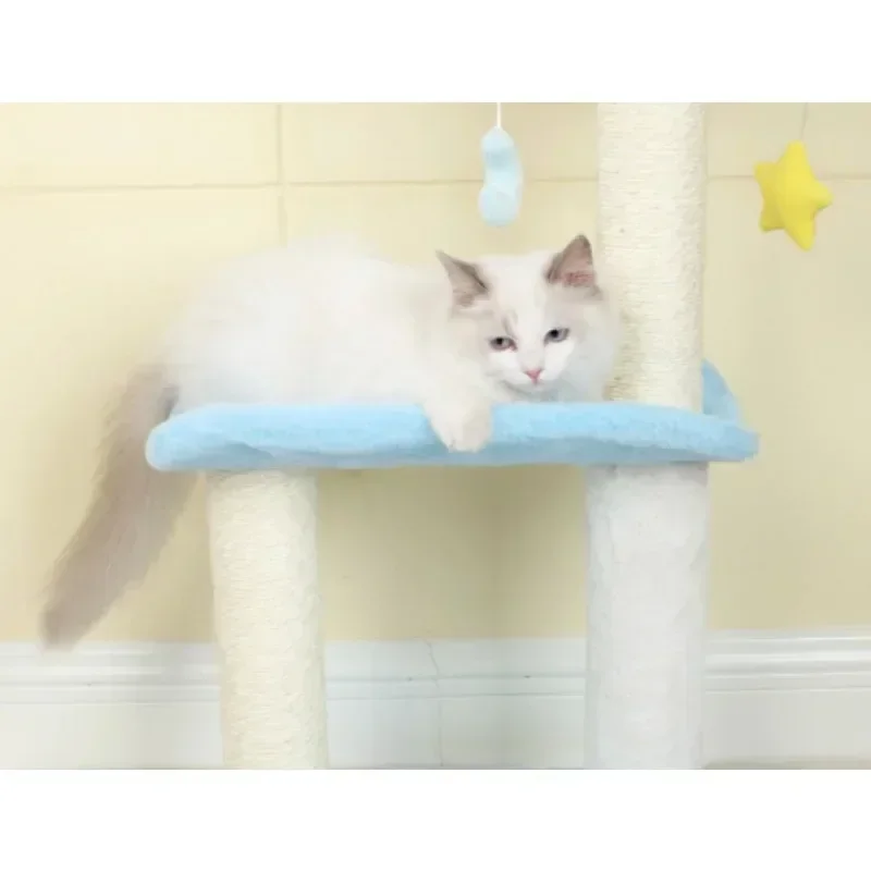 

Blue Sky and White Clouds Cat Climbing Frame Integrated U-shaped Rest Platform Cat Mint Toy Cloud Cat Nest Cat Scratch Pole