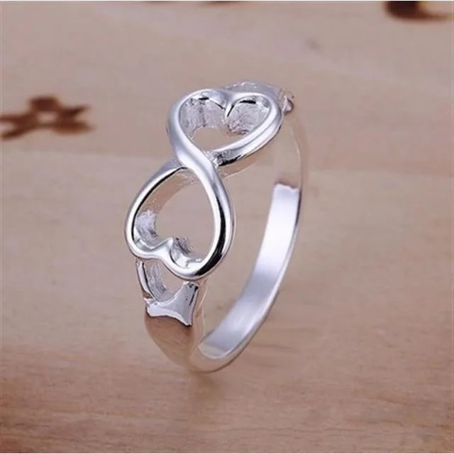 925 Sterling silver lady women Valentine\'s Day gift creative ring necklace stud earrings fashion jewelry set wedding party nice