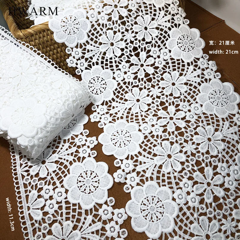 African Lace Fabric Dress Sewing Trim New Milk Silk Water-soluble Embroidery Diy High-Grade Curtain Non-Elastic Skirt Clothing