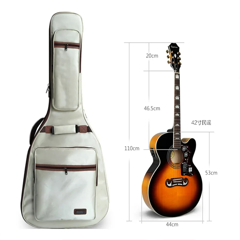 42inch Acousic Guitar Bag 1680D Gig Cover Waterproof Shoulders Strap 15mm Padded Guitar Accessories Backpack