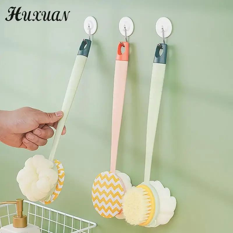 Detachable  Double-sided bath scrub Bath brush Long handle soft bristle bath brush bath towel bath ball Powerful back scrub brus