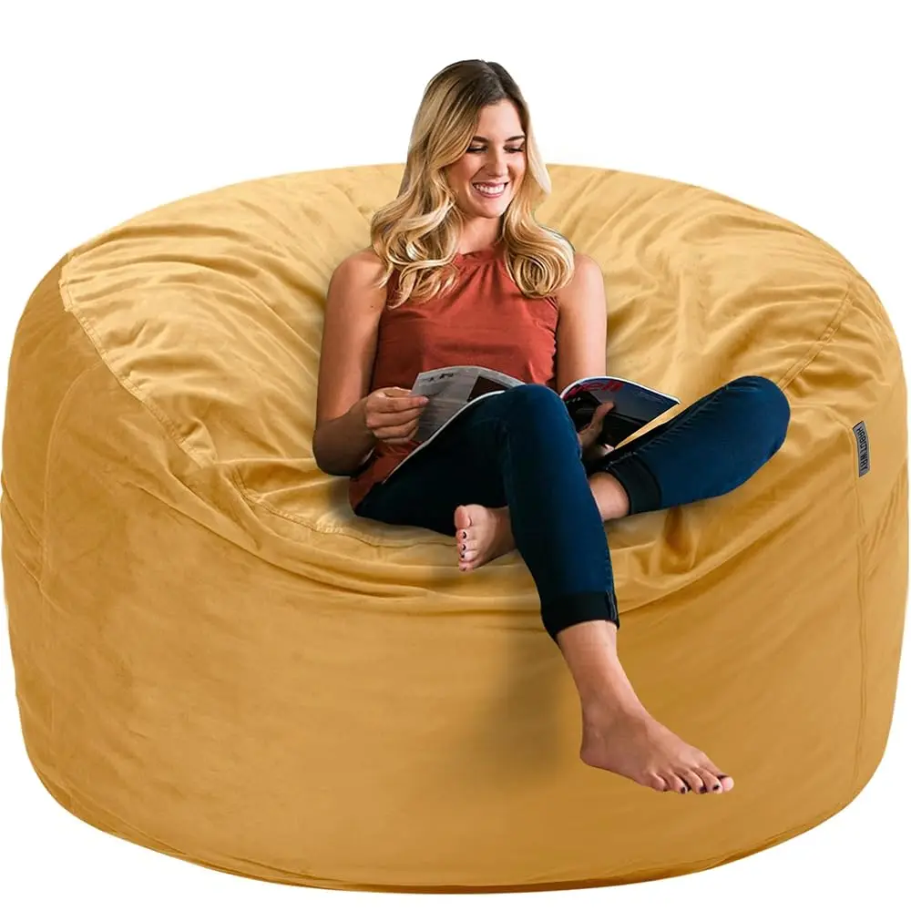 

Bean Bag Chair 3Ft Luxurious Velvet Ultra Soft Fur With High Rebound Memory Foam Bean Bag Chairs For Adults Plush Lazy Sofa