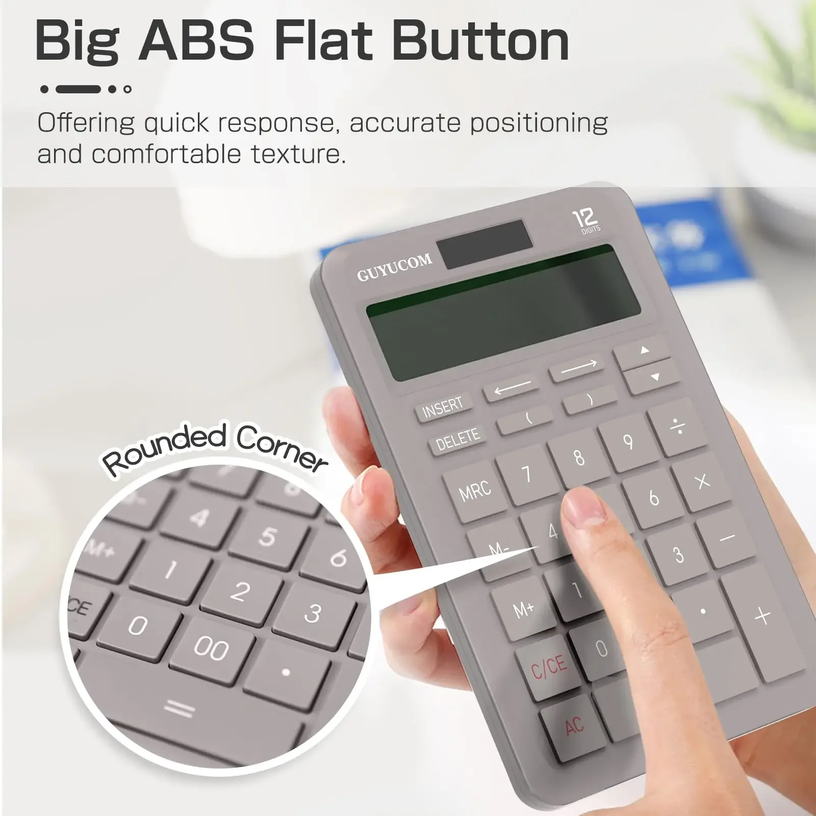 Calculator with Upgraded History Recording and Track Back Funtion 2-Lined Large Clearly LCD Display 12-Digit Big SensitiveButton