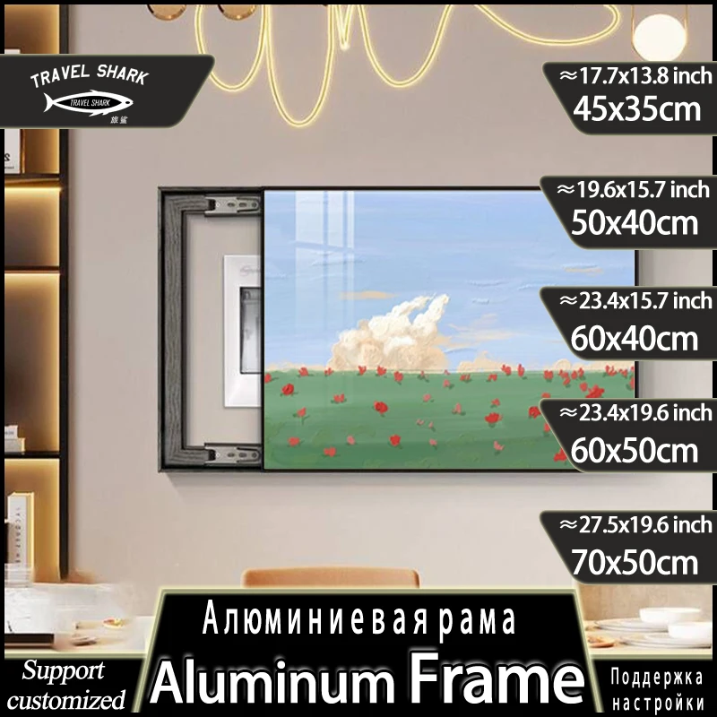 Nordic Decorative Painting Of Electric Meter Box Wall Art Print Poster Murals Wall Decor Pictures With Metal Frame Custom