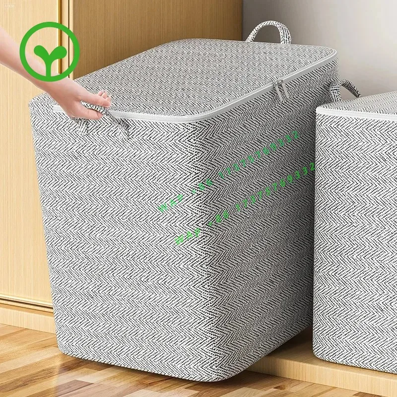 【Best-selling】household Quilt Storage Bag Clothes Quilt Storage Bag Mobile Living Room Bedroom Quilt Classification Storage Bask