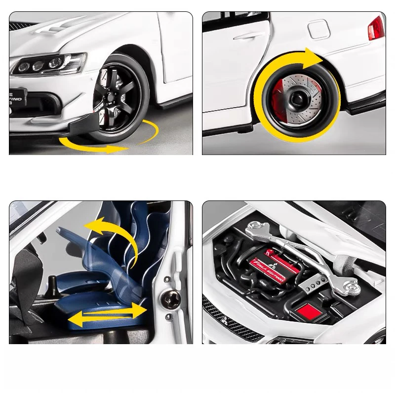 1:32 ميتسوبيشي لانسر Evo X 9 سبيكة مقياس سيارة نموذج دييكاست لعبة معدنية مركبة مصغرة سيارة الصوت ضوء ألعاب أطفال سيارة هدية