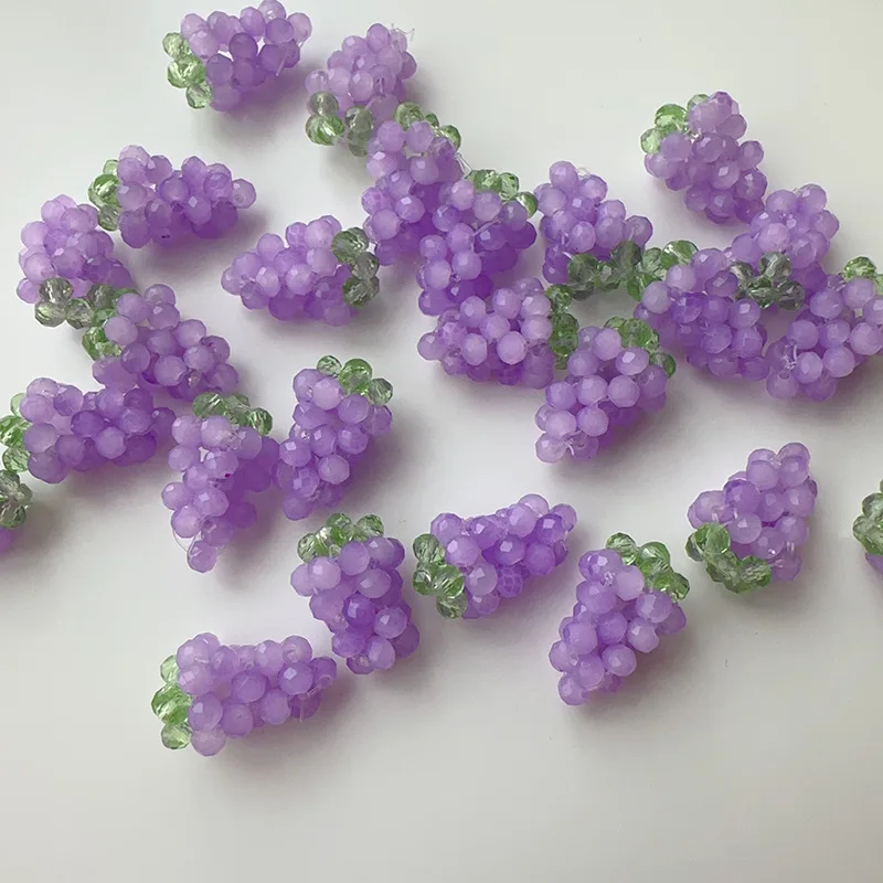 3PCS grape beaded handmade glass cute raspberry fruit phone case hat flower clothing wedding dress accessories clothing patch