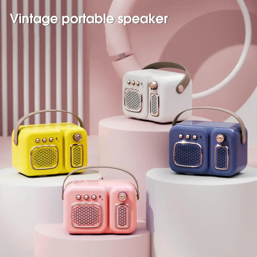 Mini Speaker Vintage Long Battery Life HD-compatible Hands-free Calling Wide Compatibility Energy-saving Radio Shape Phone Call