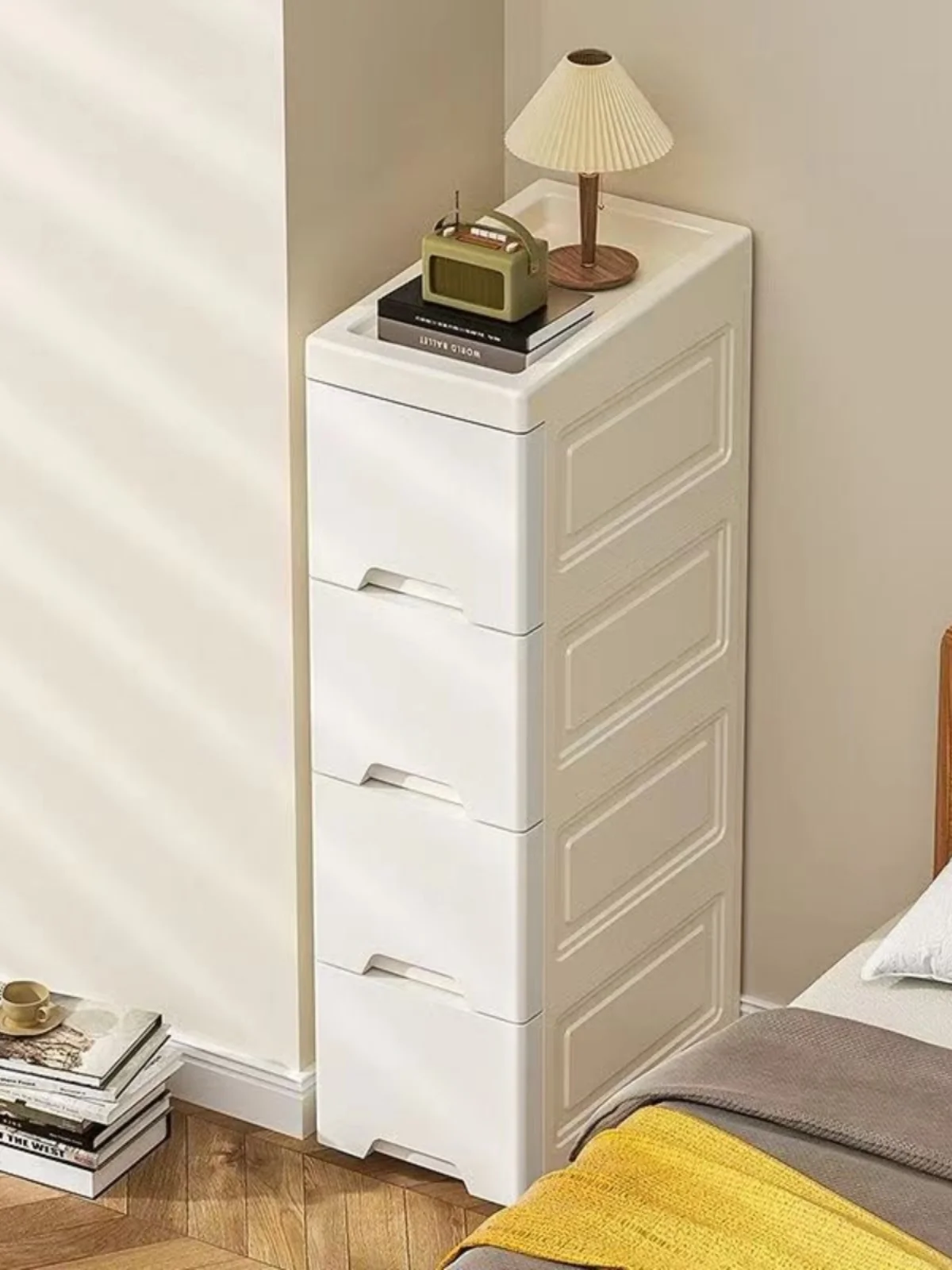 Modern Minimalist Bathroom Kitchen  Storage Cabinet Drawer Style Organizer Plastic Storage Shelf for General Use