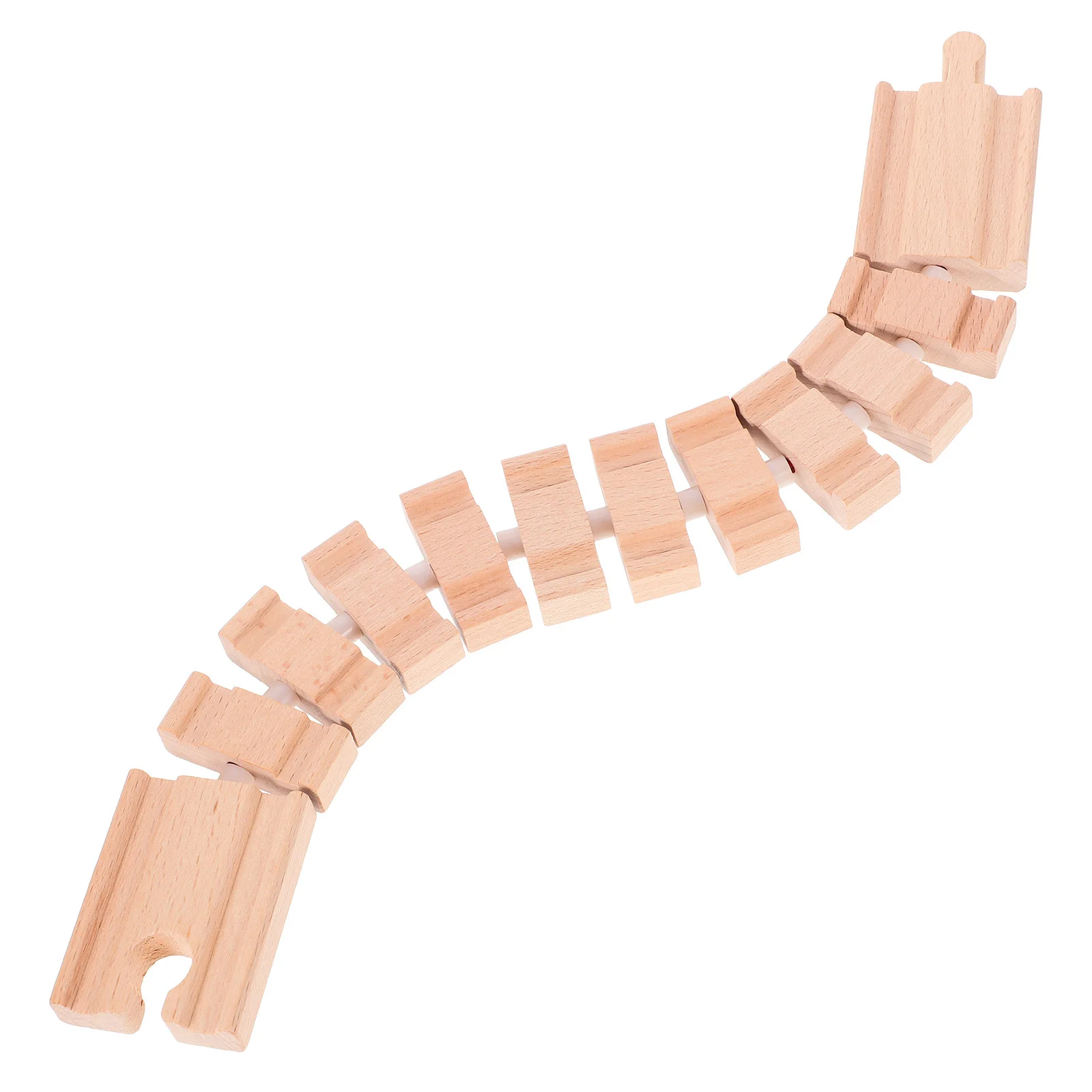كتل السكك الحديدية الخشبية لمسار القطار، تجميع إبداعي للأطفال، ملحقات مسار القطار التعليمية DIY للأطفال، ألعاب ممتعة