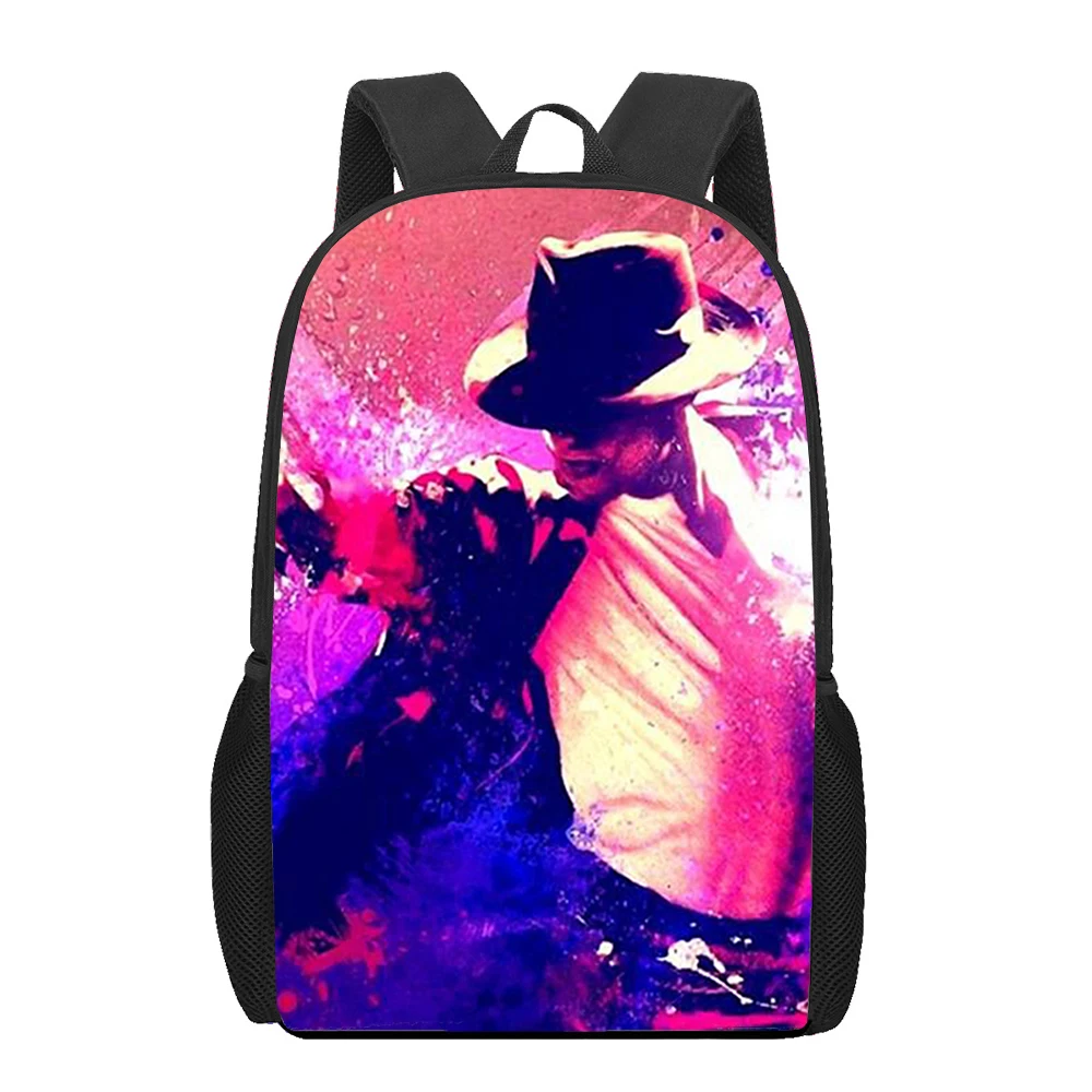 Michael Jackson Kids School Bags  3D Printed Book Bag Men 16 Inch Backpack For Teen Boys Kindergarten Bagpack Children Mochila