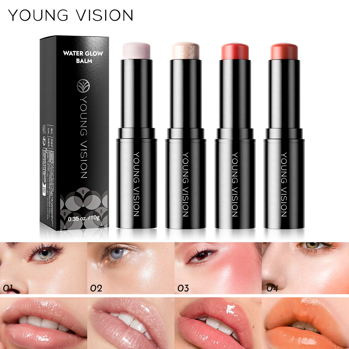 

YOUNG VISION 4colors/pack Natural Dimensional Lightweight Hydrating Highlighter Skin Highlighting Facial Contouring Stick