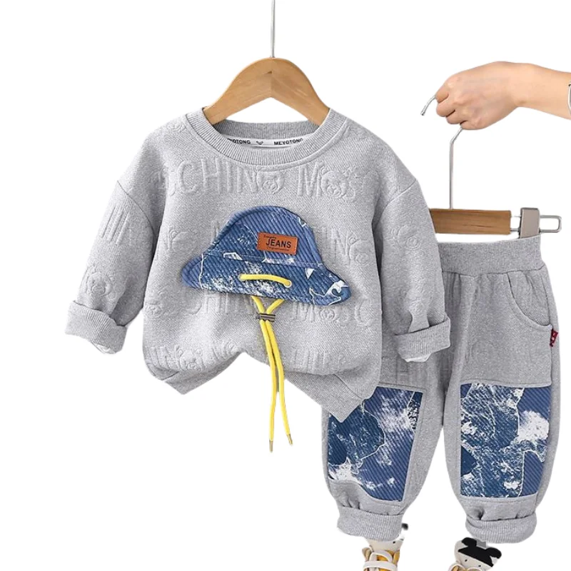 Boys Sweatshirts +Pants Kids Suits 2PCS/Set Cotton 2024 Dazzling Spring Autumn Cotton High Quality Christmas Gift Children Cloth