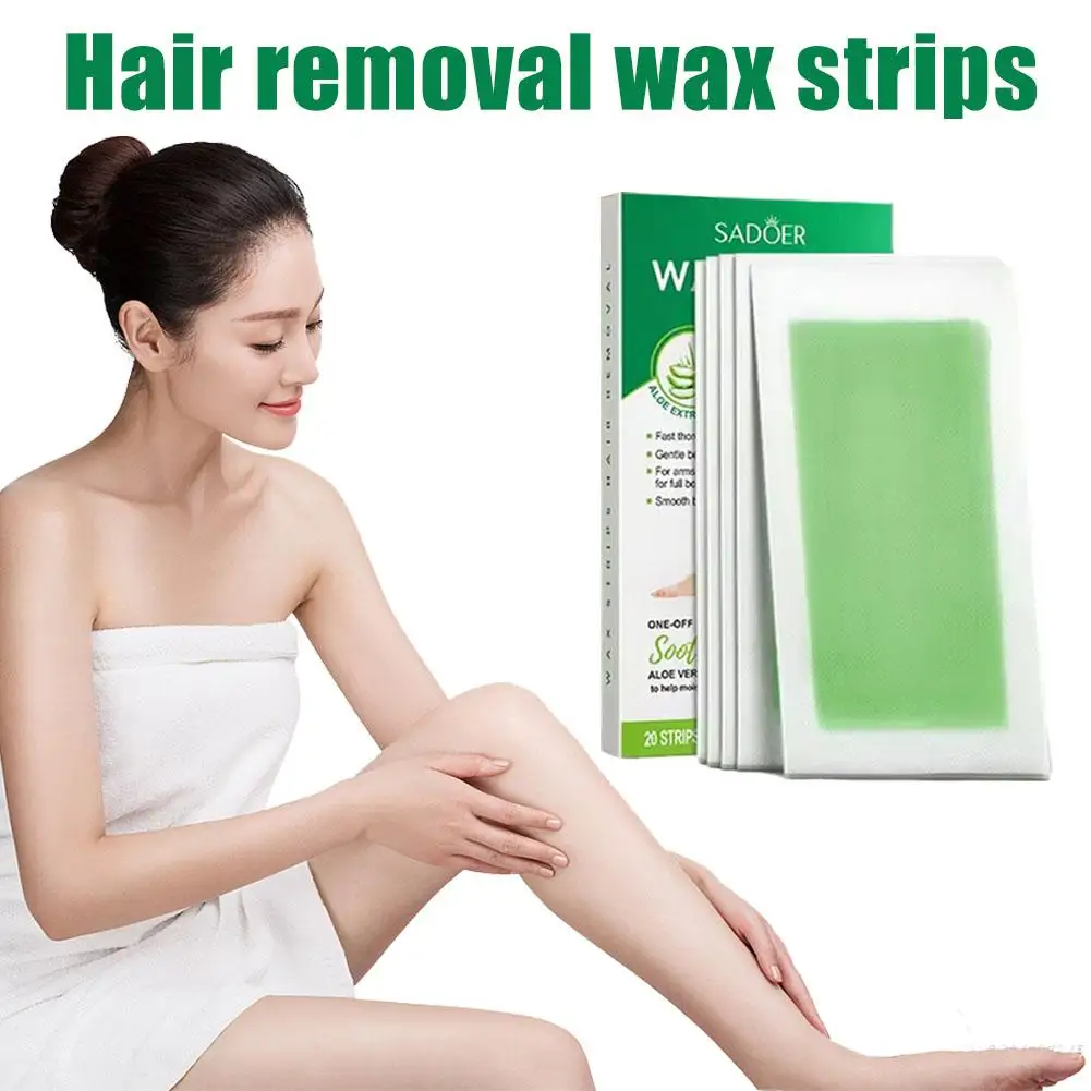 

20 Stick Professional Hair Removal Wax Strips For Summer Depilation Double Sided Cold Wax Paper For Leg Body Useful