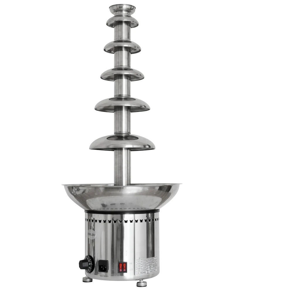 

XEOLEO Коммерческая 6-слойная машина для шоколадного фондю Шоколадный водопад Нержавеющая сталь 304 Фонтан Шоколад