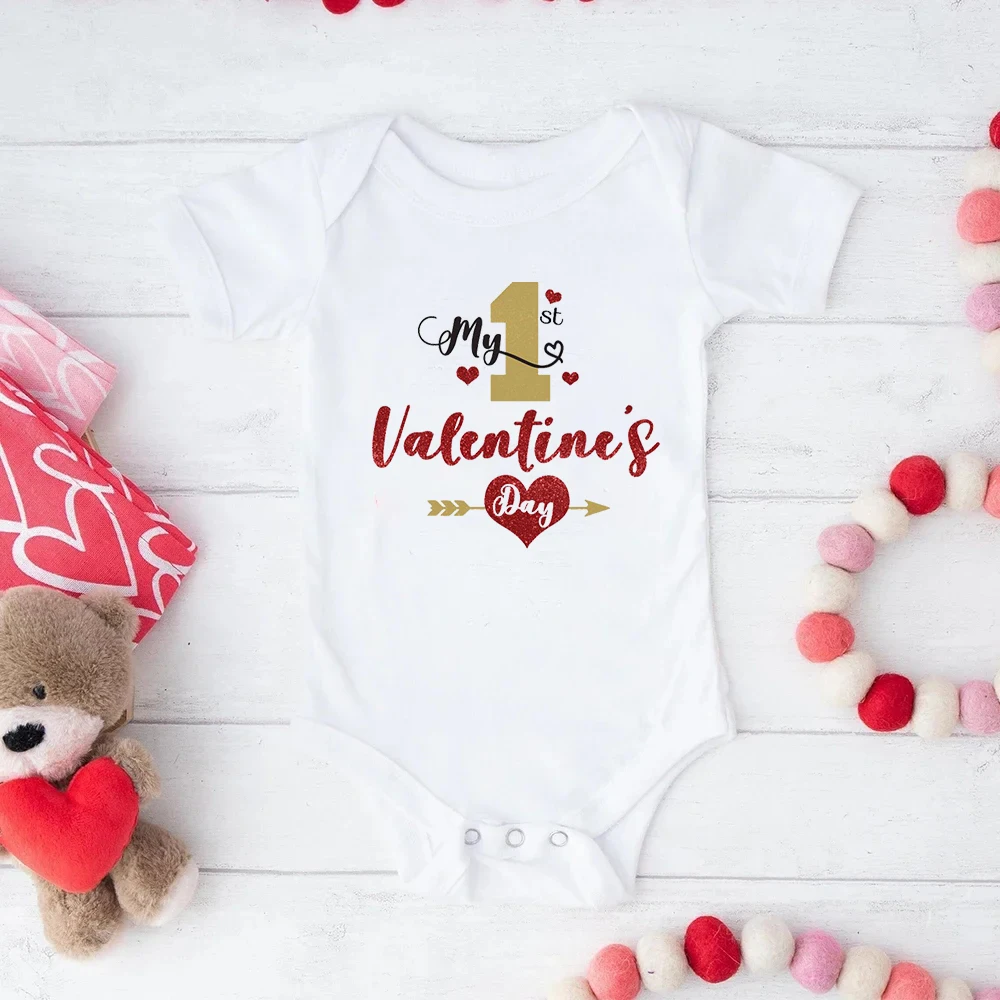 

Комбинезон My First Valentine's Day для новорожденных, комбинезон на первый день Святого Валентина для маленьких мальчиков и девочек, милые комбинезоны на первый день святого Валентина, наряды