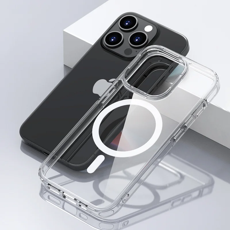 Strong Magnetic Magsafe Hybrid Hard Cover Case For iPhone 16 15 14 13 12 11 Pro XS Max X XR SE 2022 2020 8 Plus Clear Soft Shell