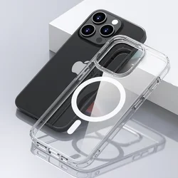 Strong Magnetic Magsafe Hybrid Hard Cover Case For iPhone 16 15 14 13 12 11 Pro XS Max X XR SE 2022 2020 8 Plus Clear Soft Shell