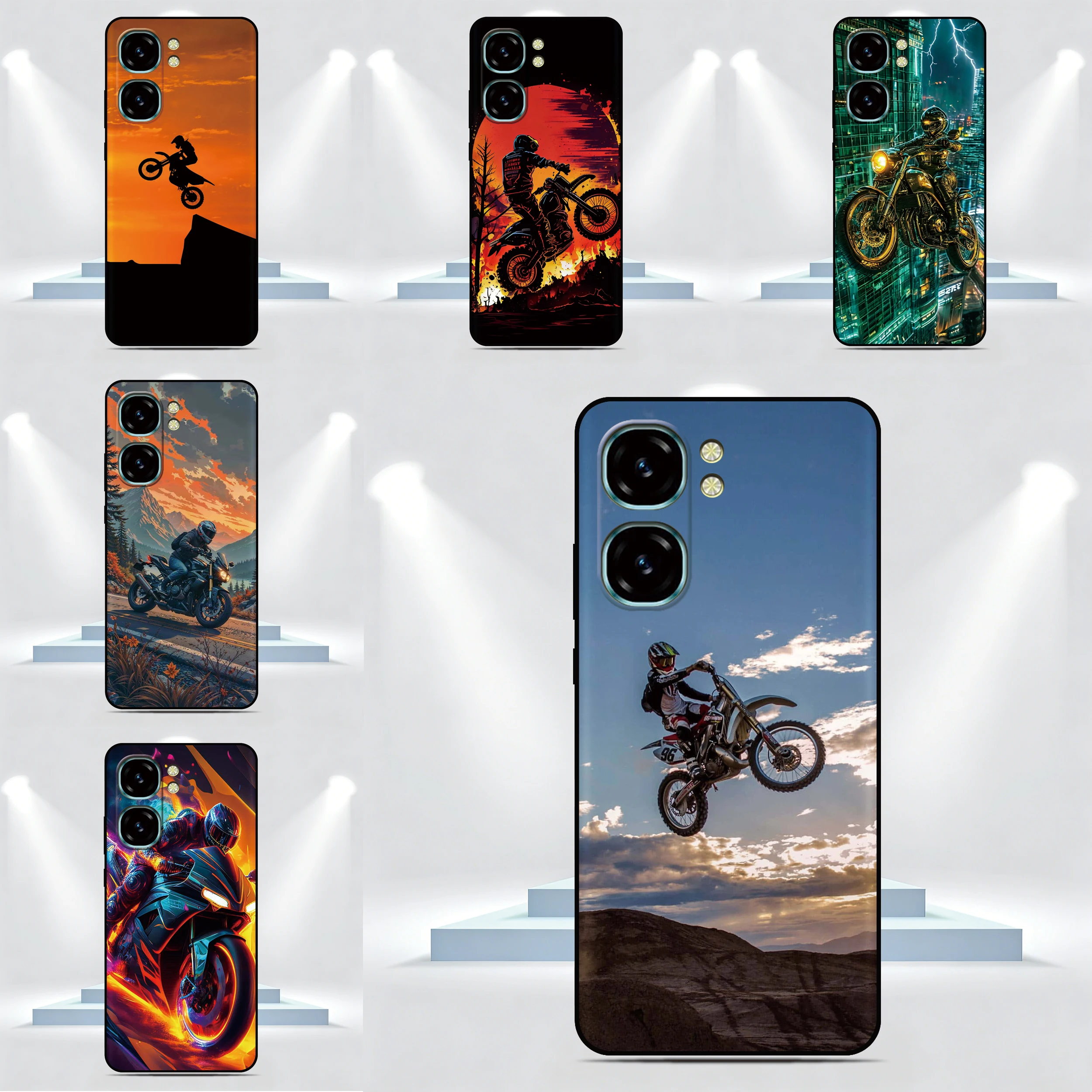 Funda de teléfono para motocicleta, funda trasera para LG Wing Velvet K40s K42 K52 K51 K51s Q60 Q6 Q7 G7 G6 G8X G8s V50 V60 ThinQ Stylo 5 6