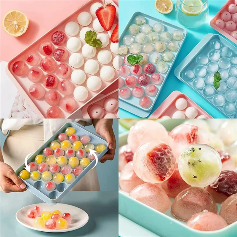 Mini Round Ice-Cube Tray Round Ice-Cube Tray with Lid Ice Maker Mold Ice-Cube Tray Round Ice-Cube Ice