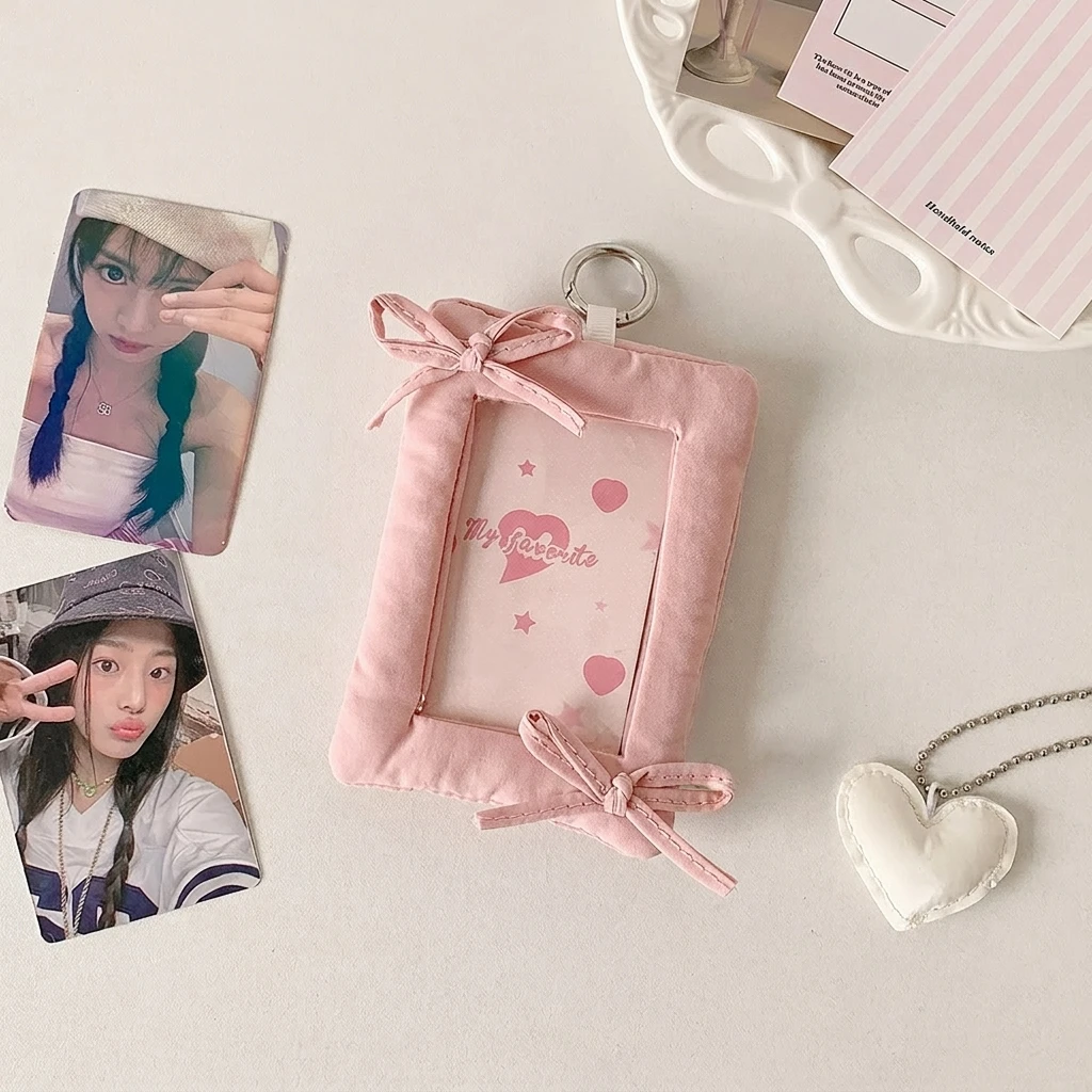 INS Style Photo Card Holder Student Card Storage Protective Cover Photocard Holder Korean Pink Card Display Cover Bag Pendant