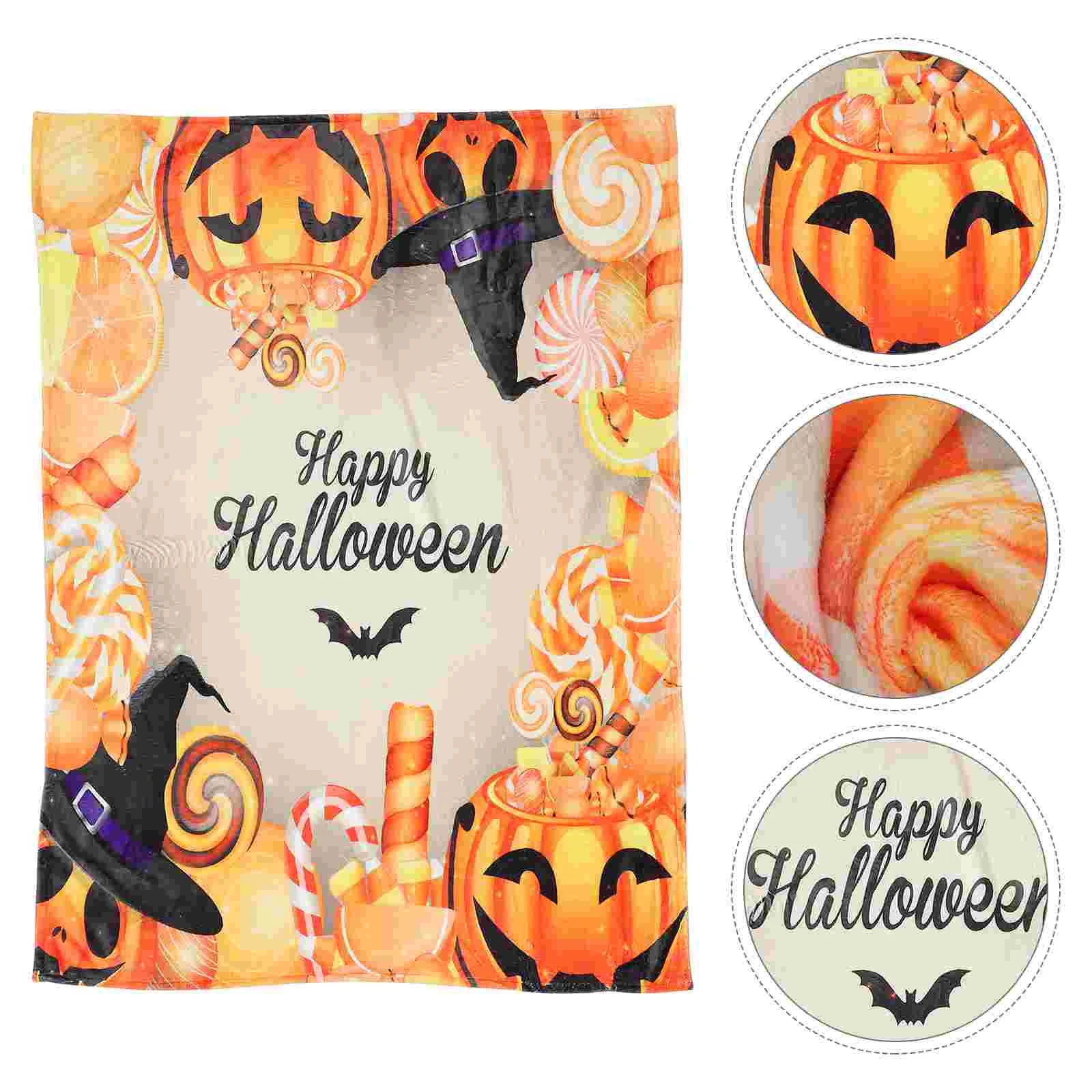 

Одеяло на Хэллоуин, фланелевое привлекательное декора, оранжевый плед, украшение в виде тыквы, очаровательный диван, жуткий орнамент для вечеринки