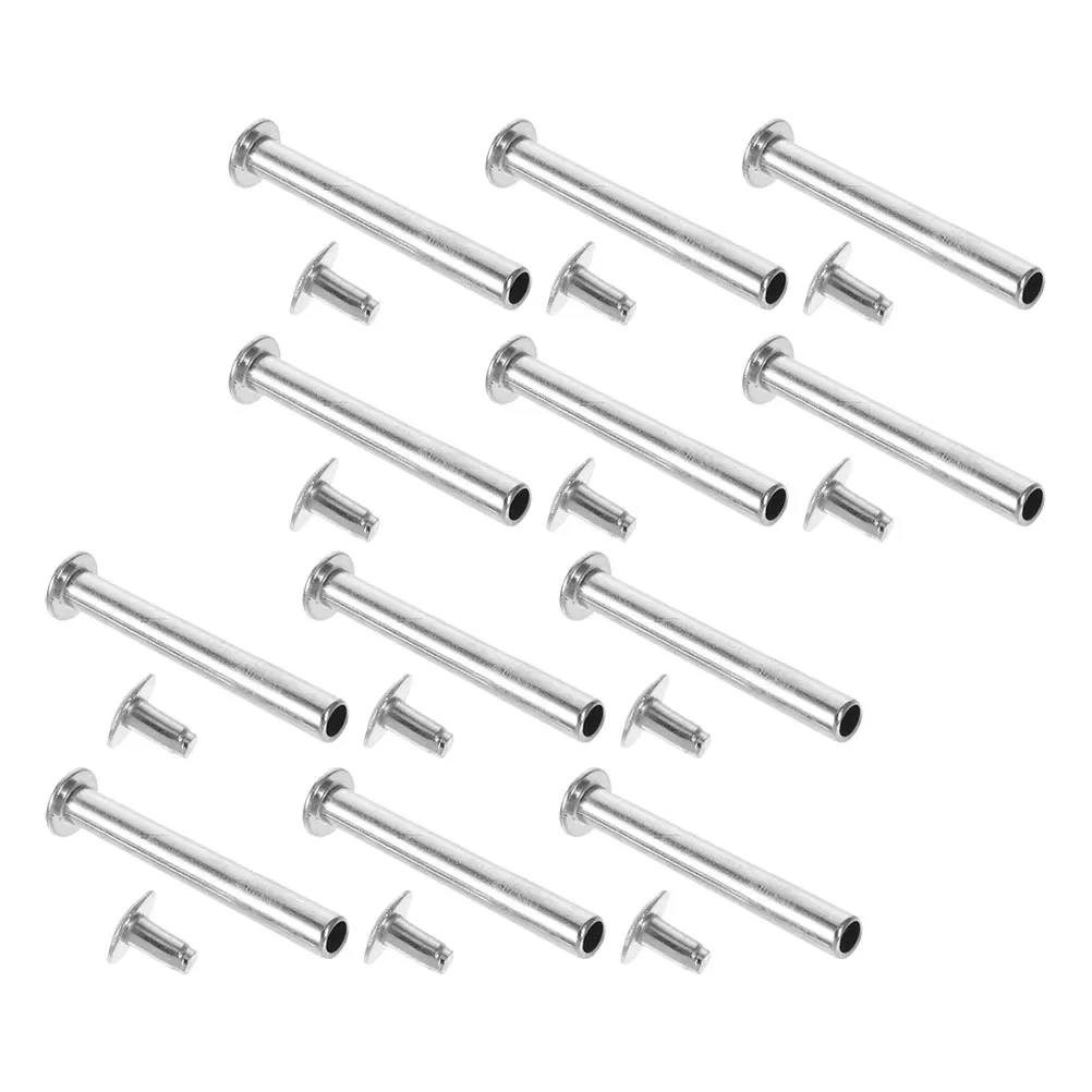 12 Sets Fan Nail Accessories Zinc Alloy Round Cap Rivet Nuts Folding Fan Repair Shafts Craft Fans Metal Pin Parts