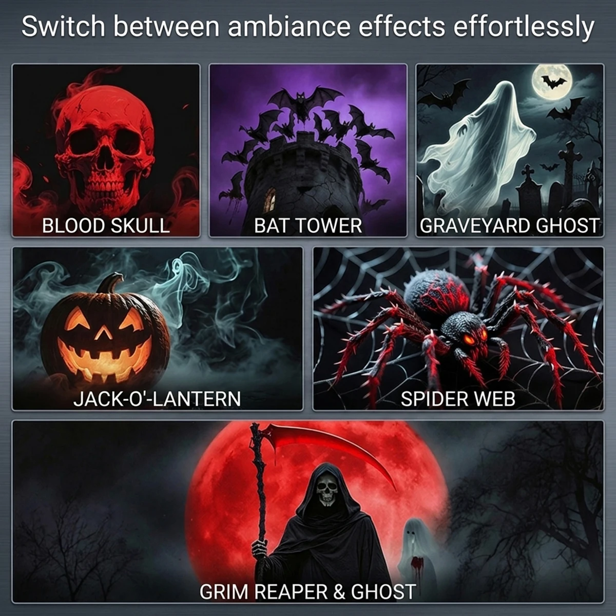 Halloween LED-Projektionslampe Kürbis-Deckenleuchte USB-Planetenprojektor für Weihnachtsstimmung, Feiertags- und Partydekoration – Detail 5