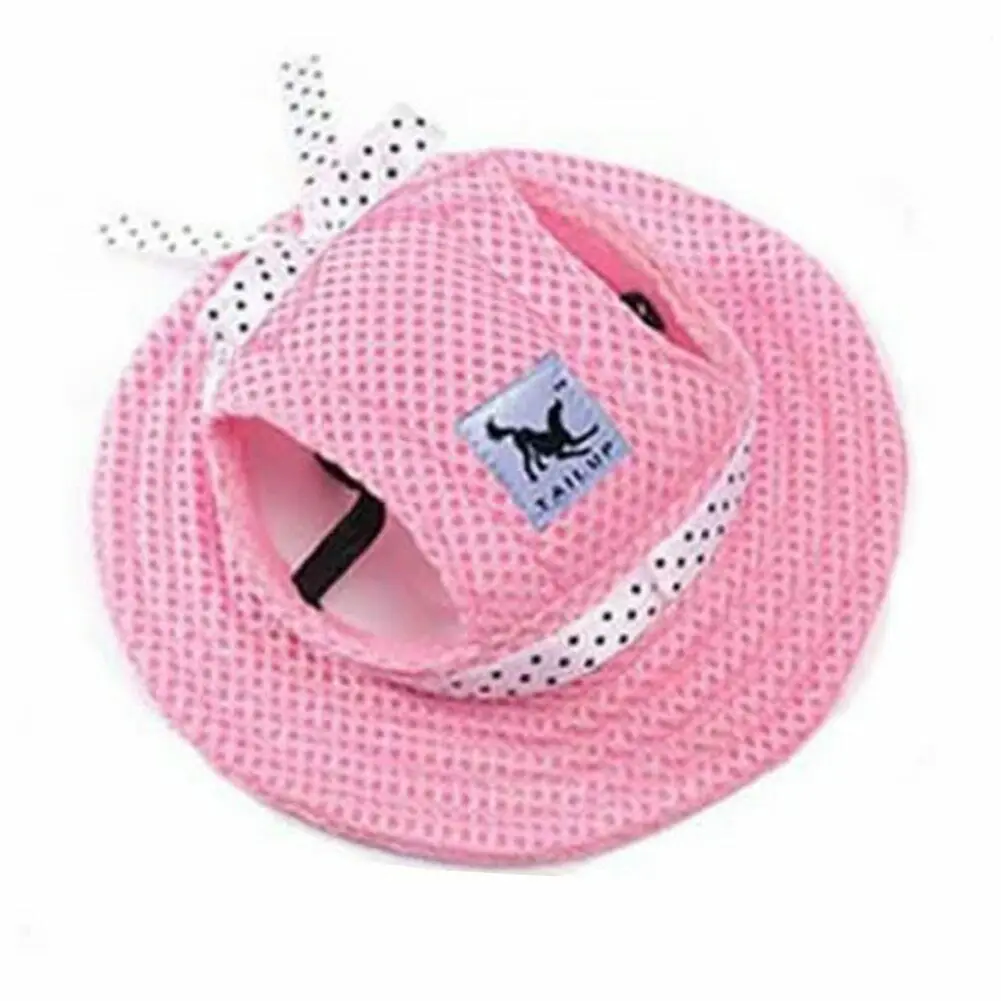 Fashion Canvas Dogs Hat Cap Summer Cap Breathable Mesh Dog Princess Caps / Sun Hat