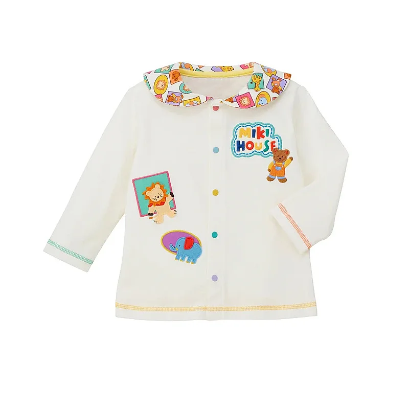 قاعدة قميص الربيع والخريف جديد الرجال والنساء الأطفال الدب الأسد طباعة كاملة البحرية طوق قميص طويل الأكمام