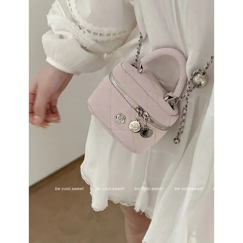 

Fashion Pink Small Square Bag for Women's New Versatile Chain Crossbody Bags Korean Popular One Shoulder Bag Trend