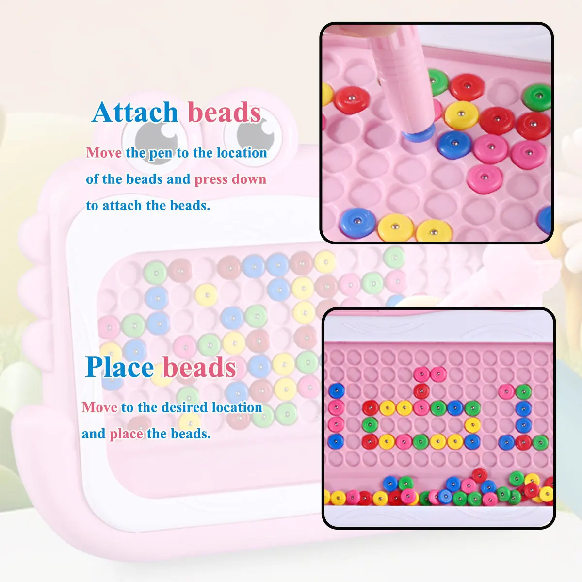 เด็กใหม่ลูกปัดแม่เหล็ก Doodle Board ปริศนาปากกาของเล่นเด็ก 3-8 ปี Montessori เกมการศึกษาของขวัญ