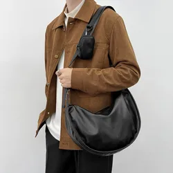 Fashion Men Shoulder Bags Leather Men Hobo Bags Retro Man Crossbody Bags Male Side Bag