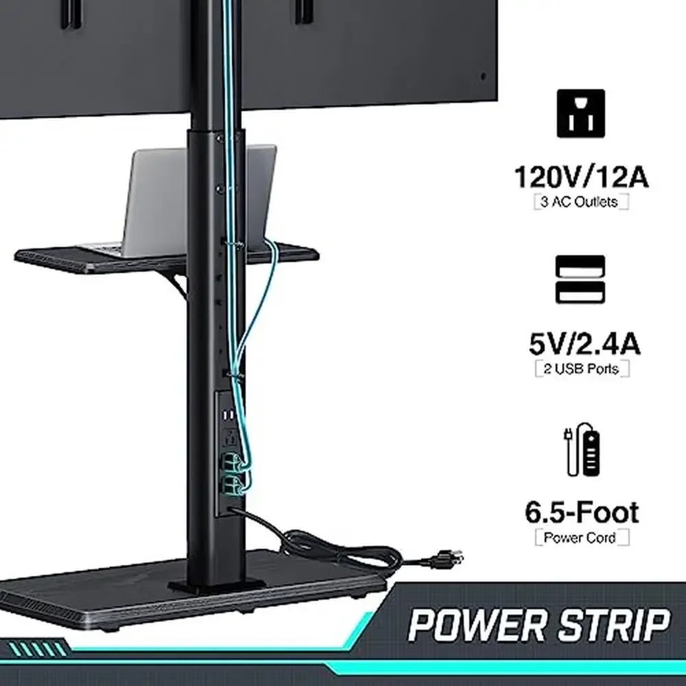 Universal TV Stand with Power Outlet & AV Shelf Swivel Tall TV Stand 32-75 inch TVs Height Adjustable Floor TV Stand Holds up to